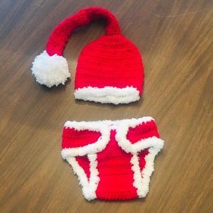 Boys Christmas Santa Knit Newborn Photography Set
